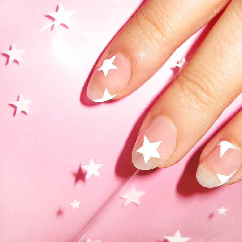 Twinkle glitter star nails
